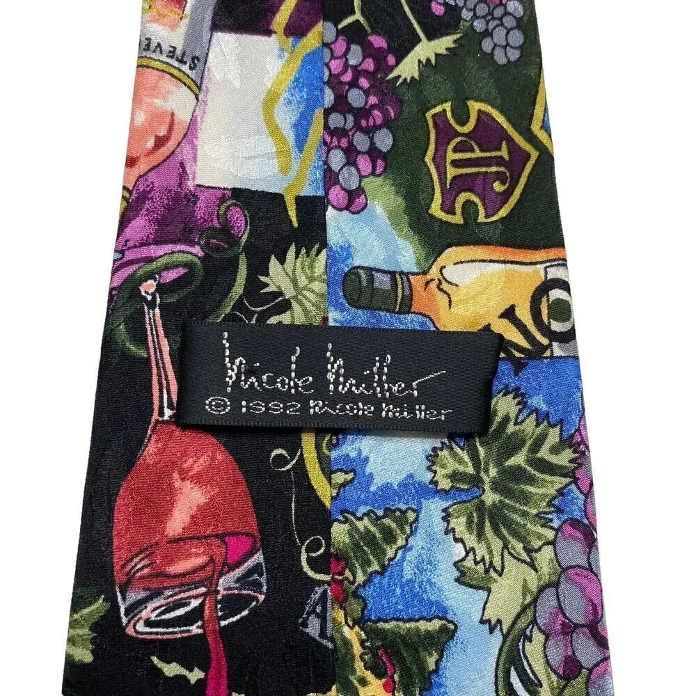 Nicole Miller Tie Men's Necktie Wine Lovers Vineyards Napa Valley